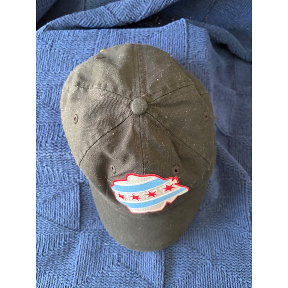 Chicago Flag Native American Profile Patch Dad Hat Black Cotton Adjustable Cap - Picture 2 of 4